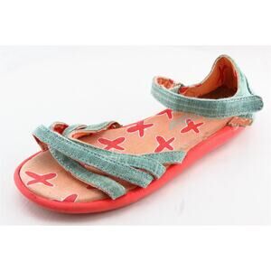 Toms Blue Fabric Sandals Girls Shoes Size 2